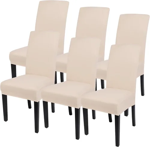 Miniatura 27 de SearchI Juego de 4 fundas para sillas de comedor, elásticas con estampado floral, fundas deslizables para sillas Parsons de spandex, removibles