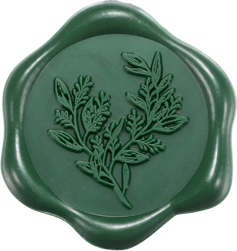 Miniatura 22 de Yoption Pegatinas de sello de cera de eucalipto, paquete de 50 pegatinas de sello de sobre autoadhesivas doradas antiguas para boda, fiesta