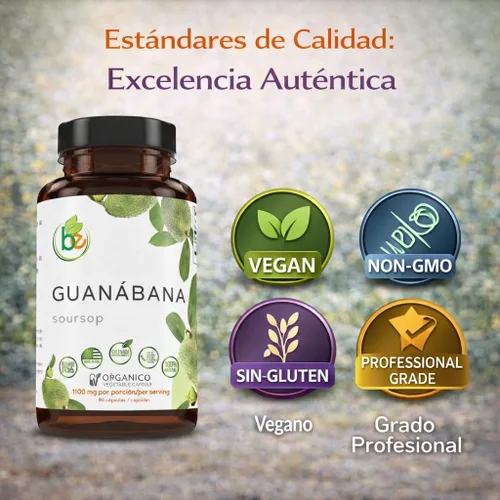 Miniatura 8 de Guanabana (Guanábana) 90 cápsulas de 1100 mg por porción, potente mezcla de ingredientes 100% naturales de primera calidad, vegetal, cultivada