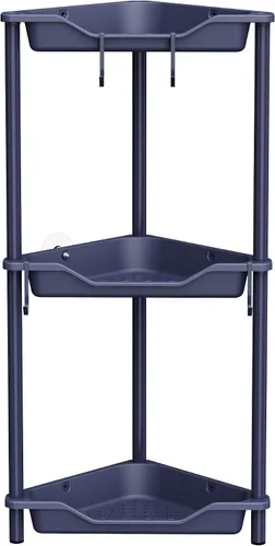Miniatura 16 de Orimade Organizador de ducha esquinero de 2 niveles resistente a la oxidación, estante de esquina de piso de metal y plástico para baño, negro