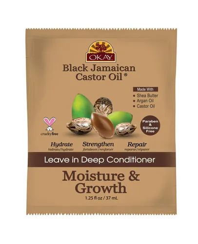 OKAY - Acondicionador sin enjuague con aceite de ricino jamaicano negro - Todo tipo de cabello/texturas - Repara, hidrata, hace crecer un cabello
