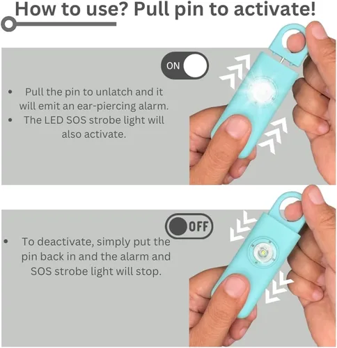 Miniatura 2 de Alarma de seguridad personal recargable (Aqua)