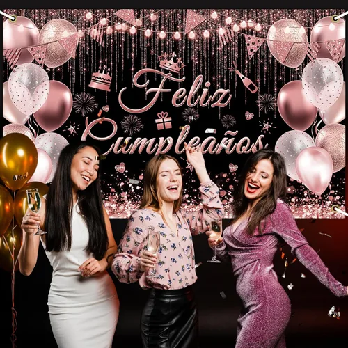 Miniatura 5 de Avezano Cartel de Feliz Cumpleaños para decoración de fiesta de cumpleaños mexicana, telón de fondo, fiesta española, fondo de fiesta de cumpleaños