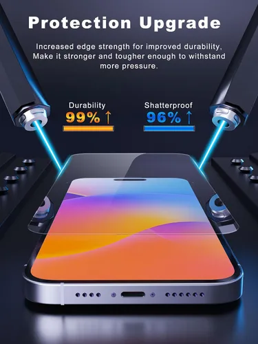 Miniatura 5 de GIGIKISS Protector de pantalla compatible con iPhone 15 Pro Max de 6.7 pulgadas, protector de pantalla de vidrio templado HD anti luz azul, fácil