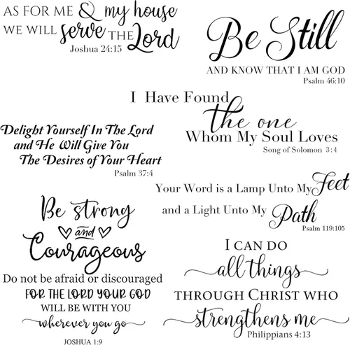 BBTO - Adhesivos de pared con versículos bíblicos, calcomanías de citas inspiradoras, calcomanías religiosas motivacionales con escrituras, adhesivo