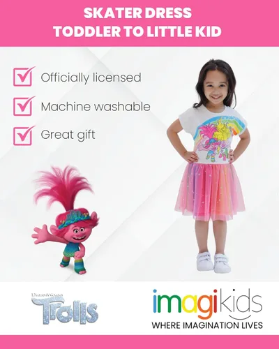 Miniatura 3 de DreamWorks Trolls Poppy - Vestido para niñas pequeñas a niños pequeños