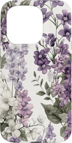 Miniatura 14 de Funda para iPhone XR White Violet Purple Lavender Lilac Floral con flores botánicas