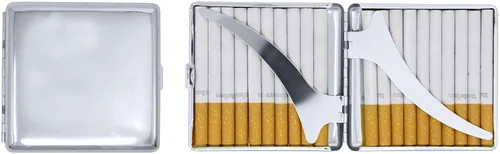 Miniatura 14 de Black Victorian Scroll (Full Pack Kings) Caja de cigarrillos chapada en metal y caja de almacenamiento