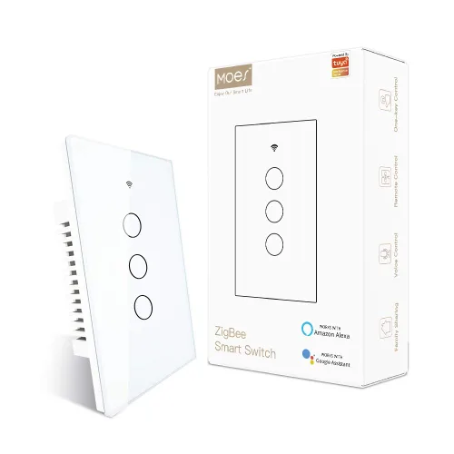 Miniatura 14 de MOES ZigBee - Interruptor de luz de pared táctil inteligente, requiere Tuya ZigBee Hub, sin cable neutro/cableado N+L, sin condensador, Smart Life