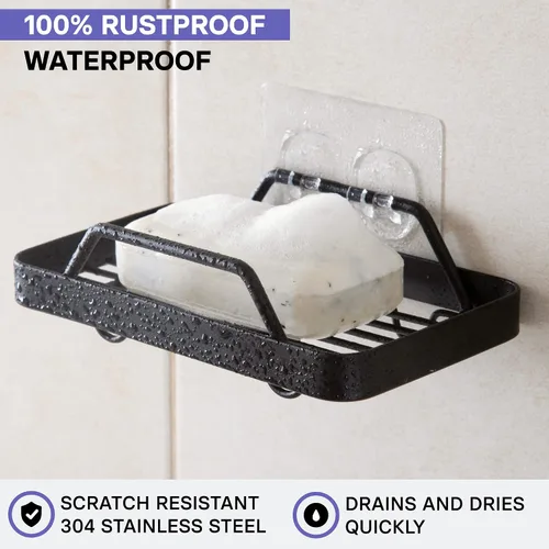 Miniatura 2 de KINCMAX Jabonera adhesiva de alta calidad para pared de ducha, jabonera de barra sin taladros para almacenamiento de baño, organizador de jabón