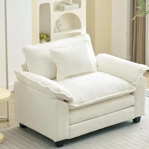 Miniatura 49 de Sofá modular seccional, sofá de nube con otomana, asiento profundo de felpilla en forma de L para sala de estar y apartamento
