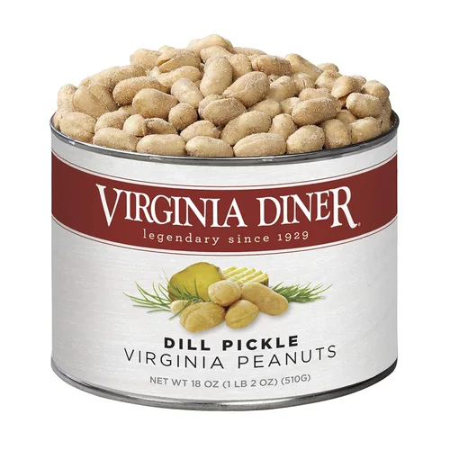 Miniatura 6 de Virginia Diner Cacahuetes de Virginia Sazonados con Sal Marina y Pimienta Tostados al Blister Completamente Naturales, Nueces Gourmet en Lata Salt &