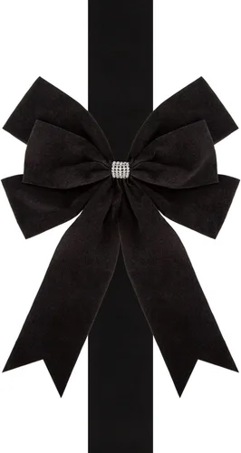 Miniatura 7 de Meseey 6 lazos grandes de terciopelo para armarios, lazos para puerta de armarios para Acción de Gracias, otoño, Halloween, Navidad, fiesta (negro)