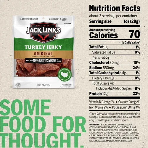Miniatura 2 de Jack Links Carne seca de pavo sin glutamato monosódico, original