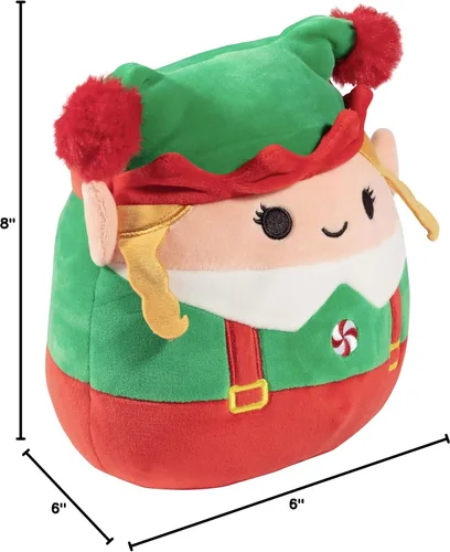 Miniatura 7 de Squishmallows Emmy The Christmas Elf original de 8 pulgadas – Peluche oficial de Jazwares – Juguete de peluche coleccionable suave y blando