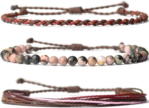 Miniatura 66 de Pulsera curativa hecha a mano con cuentas de piedra natural, regalo para hombres, pulsera de cuerda ajustable