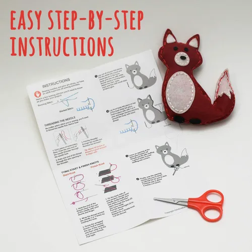 Miniatura 3 de Kit educativo de costura con animales del bosque para niños de 7 a 12 años, por Craftster's Sewing