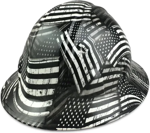 Miniatura 14 de Texas America Safety Company Casco de seguridad con visera completa, diseño patriótico hidroimpreso, con suspensión de 4 puntos y bolsa Primera