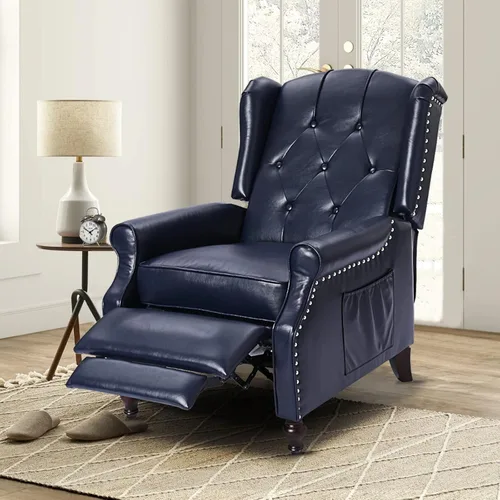 Miniatura 10 de Silla Reclinable Wingback - Sillón Reclinable Acolchado - Silla Reclinable de Masaje con Calor - Sillón Reclinable de Tela Push Back con Control