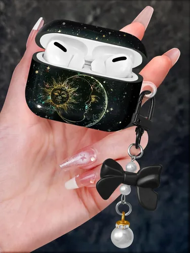 Miniatura 11 de Funda para AirPods Pro/Pro 2 con llavero de perlas, diseño de concha con purpurina para niñas, bonita y elegante funda Kawaii para Apple