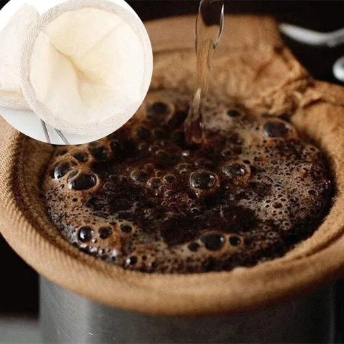 2 piezas reutilizables para calcetines de café, filtro de tela de acero inoxidable, filtro de té para oficina en casa, hecho a mano, colador de café