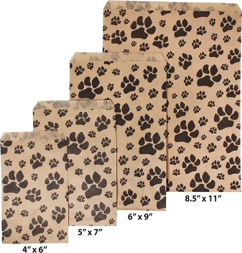 Miniatura 2 de CuteBox Pawprint - Bolsas de regalo de papel plano de estraza (100 unidades (6 x 9 pulgadas) para manualidades, recuerdos de fiesta, venta al por