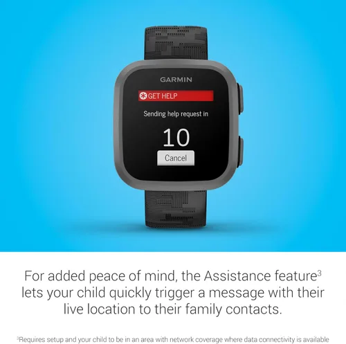 Miniatura 5 de Garmin Bounce™, Reloj Inteligente para Niños, Mensajes de Texto y Voz Bidireccionales, Seguimiento de Ubicación, Camuflaje Negro