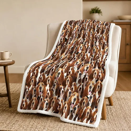 Miniatura 13 de BlessLiving Golden Retriever - Manta con patrones densos de perros, manta de forro polar Sherpa para sofá cama, manta suave y acogedora