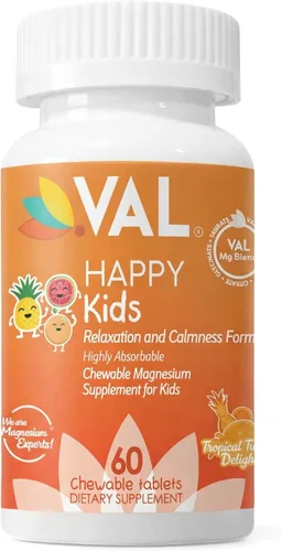 Miniatura 12 de VAL Magnesio para Niños Magnesio de Alta Absorción para Calma, Relajación y Concentración Glicinato de Mg, Citrato y Taurato con Vitamina B6