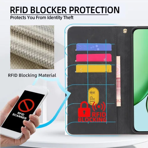 Miniatura 5 de Funda compatible con Moto E22 Phone Case Flip Cover [con protector de pantalla de vidrio templado] [bloqueo RFID] [efecto luminoso] LPT-LHD