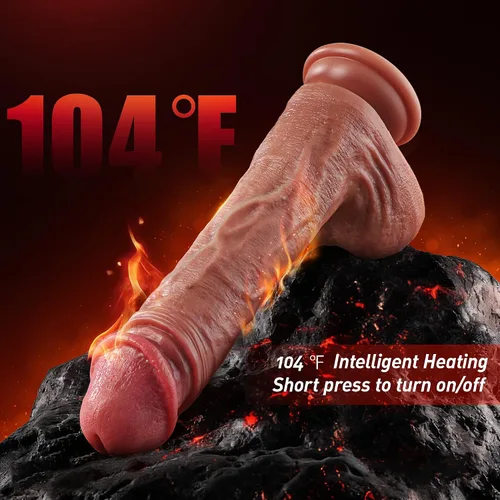 Miniatura 4 de Koxten Consolador de empuje para adultos, vibrador – Control de aplicación de pene de 8 pulgadas, 9 vibraciones + 9 empujes + consolador cálido