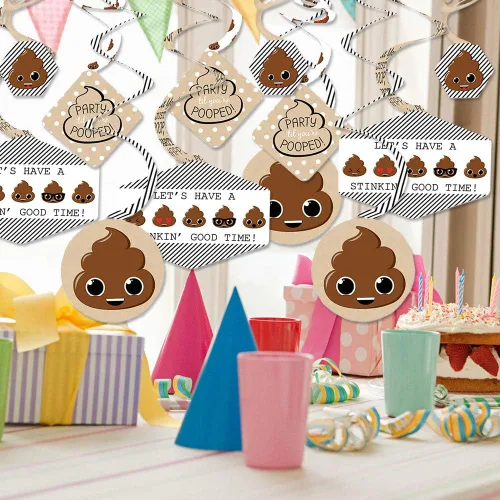 Miniatura 2 de Big Dot of Happiness Party 'Til You're Pooped – Poop Emoji Party Hanging Decor – Decoración de fiesta espirales – Juego de 40