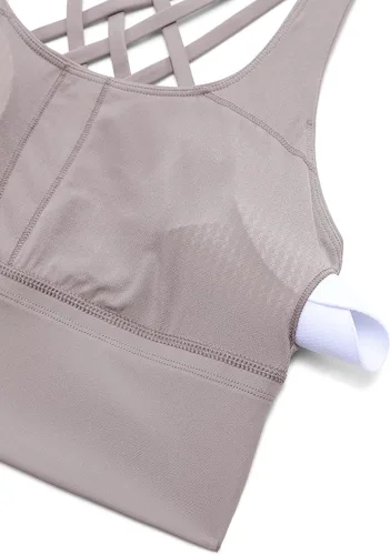 Miniatura 4 de CRZ YOGA Sujetadores deportivos de tirantes largos para mujer, sin varillas, acolchados, cruzados, para yoga, recortados, camisetas sin mangas