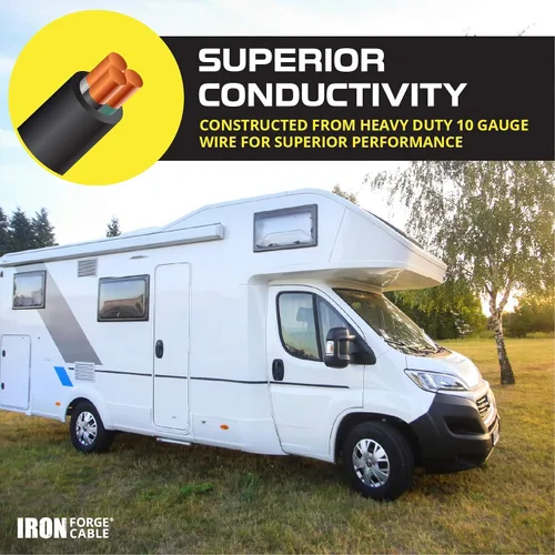 Miniatura 5 de Iron Forge Cable Cable de RV, generador y cable de alimentación adaptador eléctrico para RV, enchufe de bloqueo TT-30P a L5-30R, adaptador