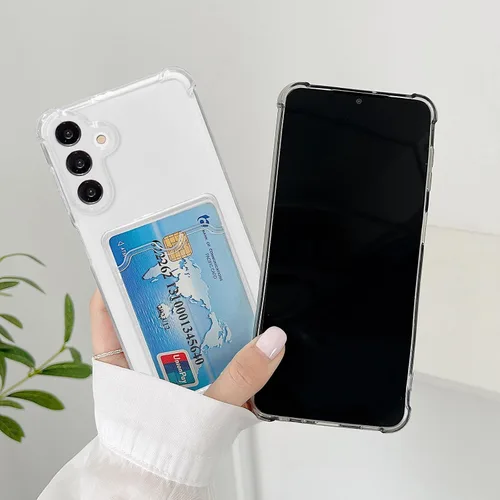 Miniatura 32 de Tuokiou Funda para Samsung Galaxy A14 5G, Fundas Protectoras Transparentes con Ranura para Tarjetas, Funda Cartera de TPU Suave Ajustada Resistente