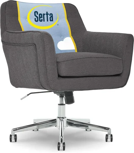 Miniatura 11 de Serta Ashleigh - Silla de oficina moderna, diseño acolchado de diamante, cojín de asiento de bobina de bolsillo, elegante sillón decorativo de Cuero