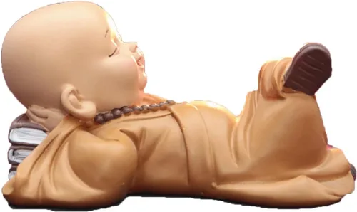 Miniatura 10 de Estatuilla de monje para decoración del hogar, estatua de Buda, figura de monje zen, lindo adorno de resina, mobiliario decorativo, arte chino