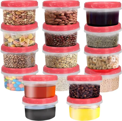 Miniatura 11 de Jucaifu 8 onzas recipientes reutilizables pequeños de plástico para almacenamiento en el congelador con tapa de rosca para snacks y almuerzos