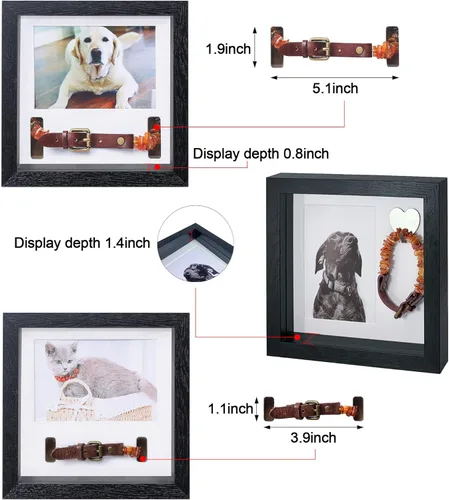 Miniatura 2 de KCRasan Marco de Fotos Conmemorativo para Mascotas - Marco Conmemorativo de Sentimiento para Perros por Pérdida de Perro Regalos - Marco de Collar
