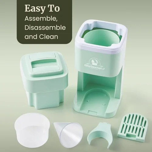 Miniatura 4 de Elite Gourmet Máquina de hielo y cono de nieve afeitado, ESI2215M, granizados refrescantes, Margaritas, Bebidas Boba, Cono de nieve y soporte y Menta
