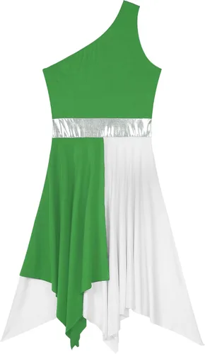 Miniatura 100 de easyforever Vestido de baile sin mangas con bloques de color para mujer, alabanza litúrgica, ropa de baile lírico, vestido de bata de adoración