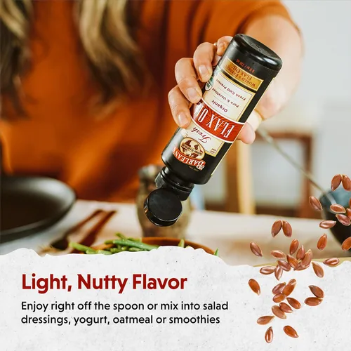 Miniatura 4 de Barlean's Aceite de linaza orgánico líquido de semillas frescas de lino prensadas en frío, 7,640 mg ALA Omega 3 Suplemento de ácidos grasos