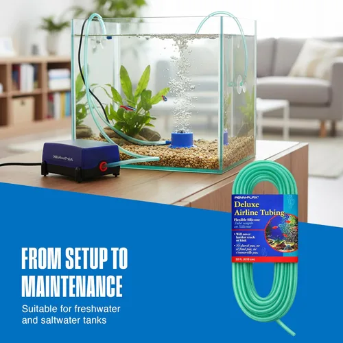 Miniatura 6 de Penn-Plax Tubo de línea aérea de lujo para acuarios, hecho de silicona duradera, seguro para peceras de agua dulce y salada, 20 pies