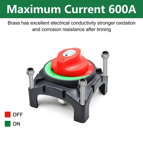 Miniatura 4 de Interruptor de desconexión de batería de 600 A de 12-48 V de encendido/apagado de alta corriente de la batería de corte maestro interruptor aislante