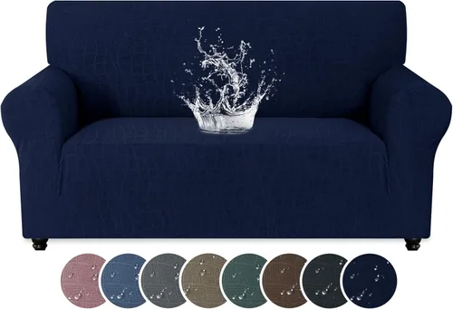 Miniatura 24 de MAXIJIN Funda impermeable para sillón de sala de estar, 1 pieza elástica con brazos, protector de muebles lavable para perros y mascotas (S, café)