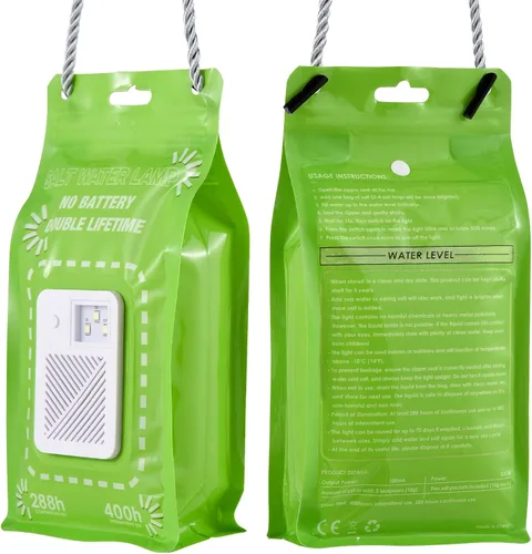 Miniatura 9 de Lámpara de emergencia con luz de sal de agua, linterna LED alimentada por sal, 50 lúmenes LED linterna de camping para cortes de energía Pesca