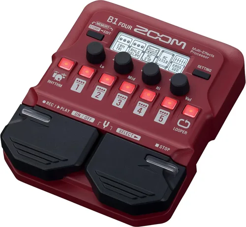 Miniatura 7 de Zoom B1 Four - Pedal procesador de multiefectos para bajo, con más de 60 efectos incorporados, modelado de amplificador, looper, sección rítmica