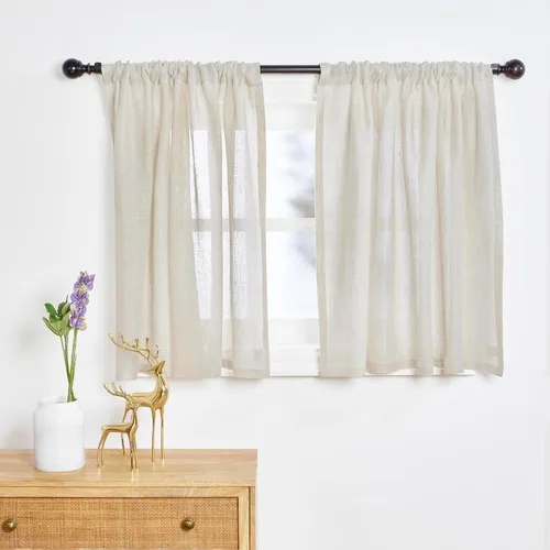 Miniatura 19 de Solino Home - Cortinas de lino de lino europeo de 108 pulgadas de largo, 100% lino puro verde álamo, 52 x 108 pulgadas de largo, cortinas de ventana