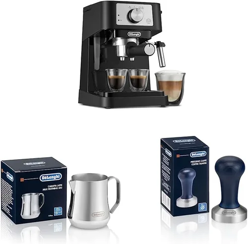 De'Longhi Stilosa - Máquina manual de café expreso, cafetera con leche y capuchino y jarra de espuma de leche de acero inoxidable, 12 onzas (11.8 fl