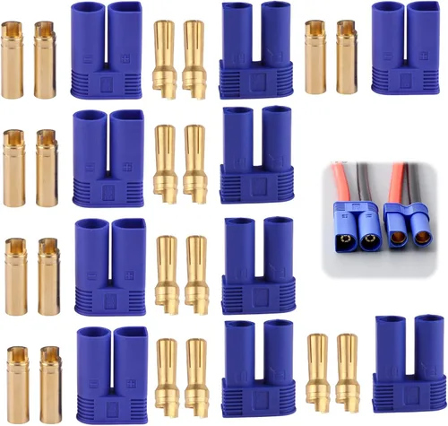 Miniatura 7 de 5 pares de conectores de batería EC5 Banana Plug Adaptador hembra macho de 0.197 in Conector de bala dorada para EC5 RC ESC LIPO Dispositivo